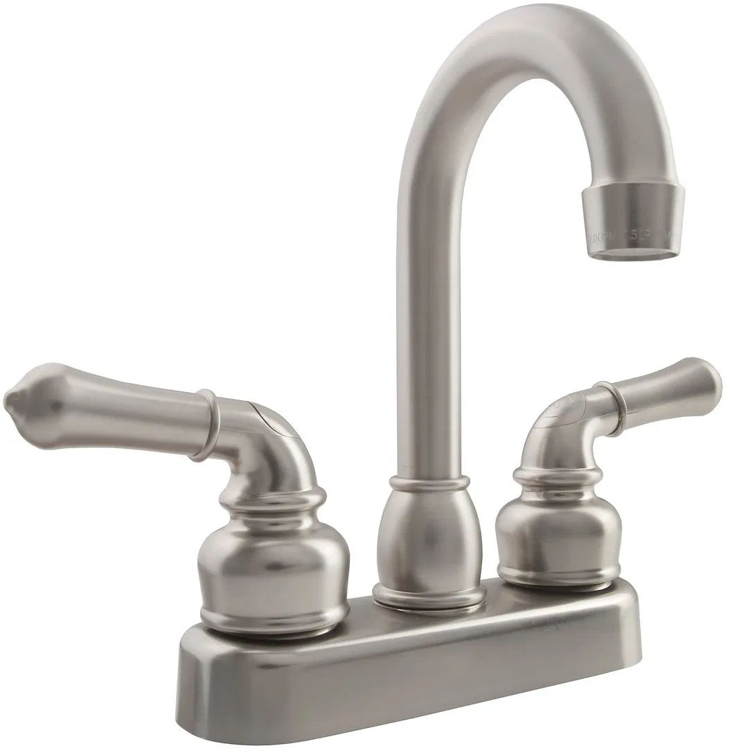 DF-PB150C-SN – DURA FAUCET Faucet, Used For Bar Single Piece 4 Inch Bar Deck Mount 6 Inch Hi-Arc Spout 2 Teapot Class...